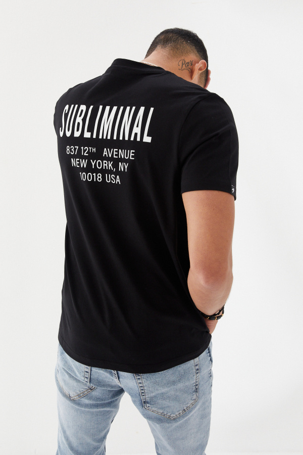 Subliminal NY City Baskılı Bisiklet Yaka Regular Fit Tişört Siyah - 5